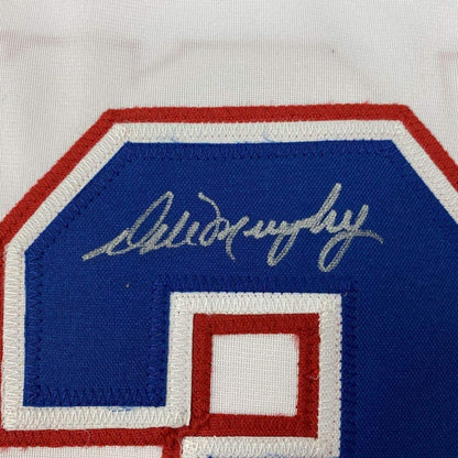 Framed Autographed/Signed Dale Murphy 35x39 Atlanta White Baseball Jersey PSA/DNA COA