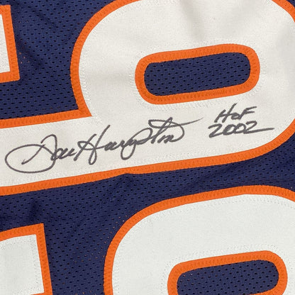 Autographed/Signed Dan Hampton HOF 2002 Chicago Blue Stat Football Jersey JSA COA