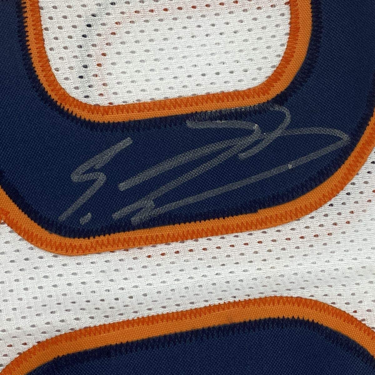 Autographed/Signed Eddie Jackson Chicago White Football Jersey Beckett BAS COA