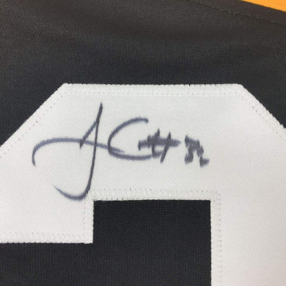 Autographed/Signed James Conner Pittsburgh Retro Black Football Jersey JSA COA