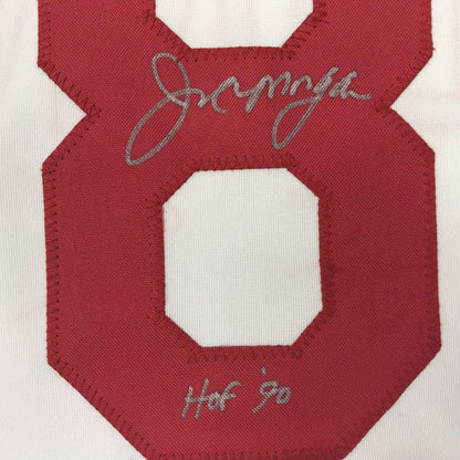 Autographed/Signed Joe Morgan HOF 90 Cincinnati White Baseball Jersey JSA COA
