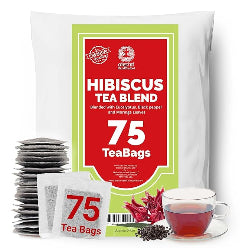 Akshit Hibiscus Moringa Tea Blend, 75 Hibiscus Tea Bags Blended  with Moringa Leaves, Black Pepper, and  Eucalyptus Leaves, Caffeine Free, Hibiscus Tea Blend