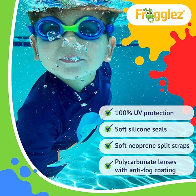 Solid Green Explorerz Kids Swim Goggles