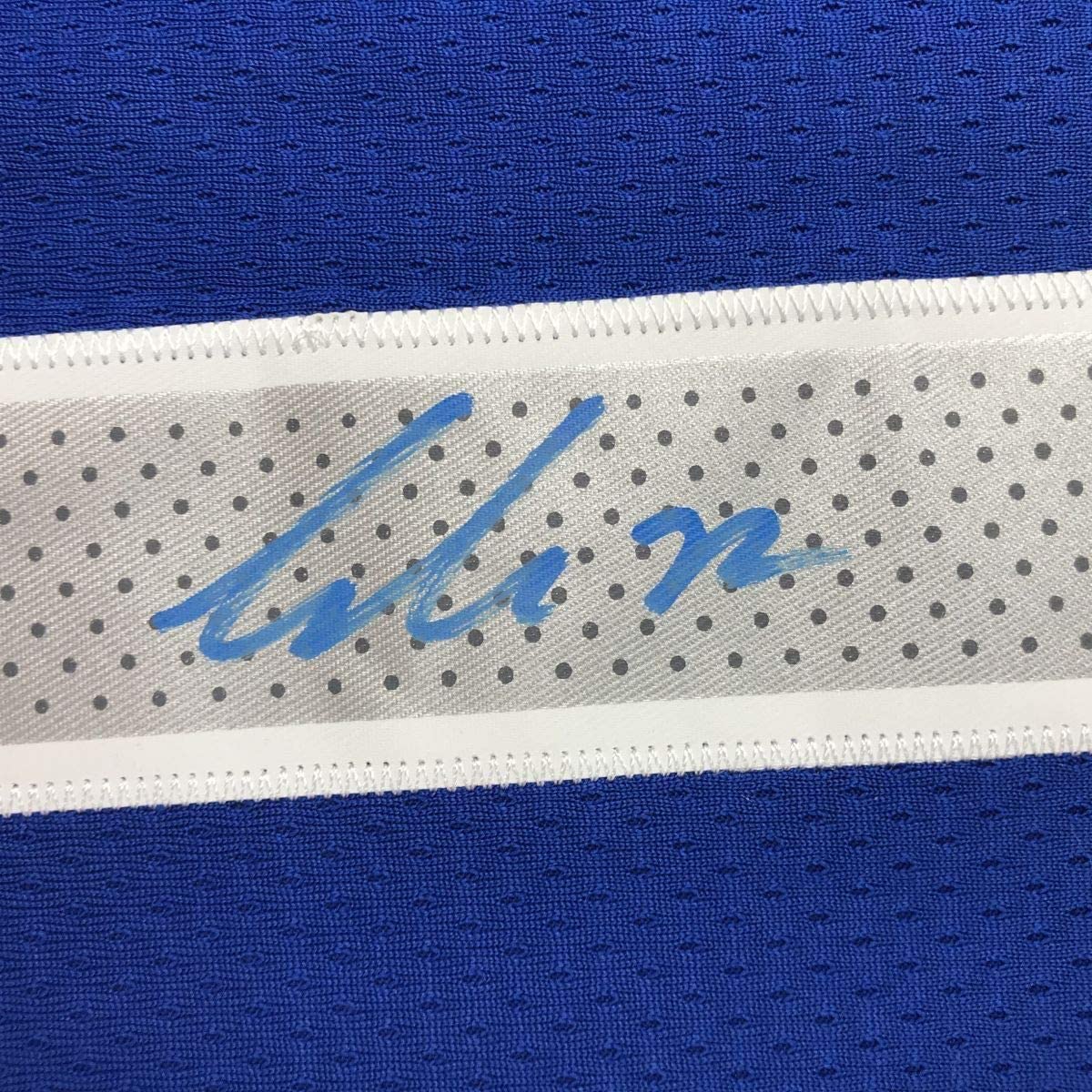 Framed Autographed/Signed Luka Doncic 35x39 Dallas Blue Basketball Jersey PSA/DNA COA