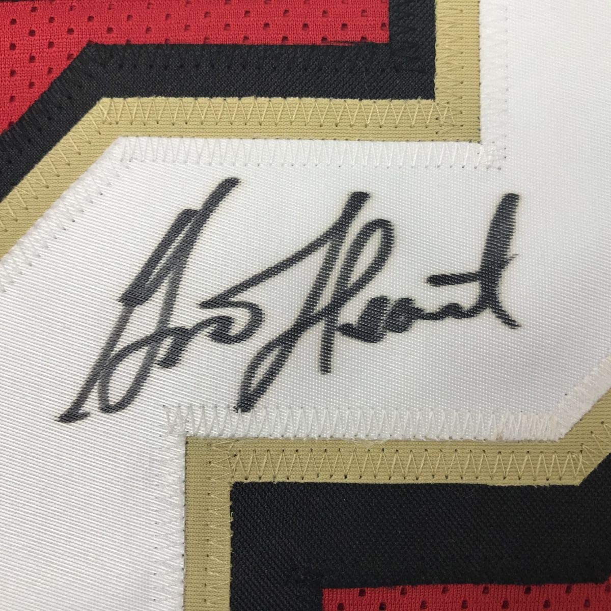 Autographed/Signed Garrison Hearst San Francisco Red Stat Football Jersey PSA/DNA COA