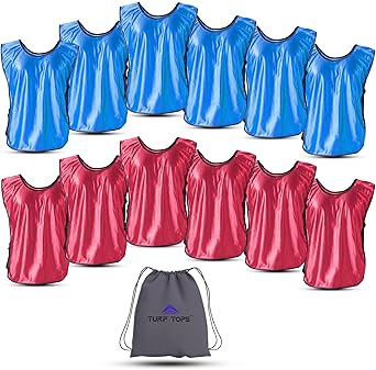 Soccer Pinnies Adult & Youth (Set of 6/12/24) - Team Pennies, Scrimmage Vests for Soccer & Basketball Practice Jersey