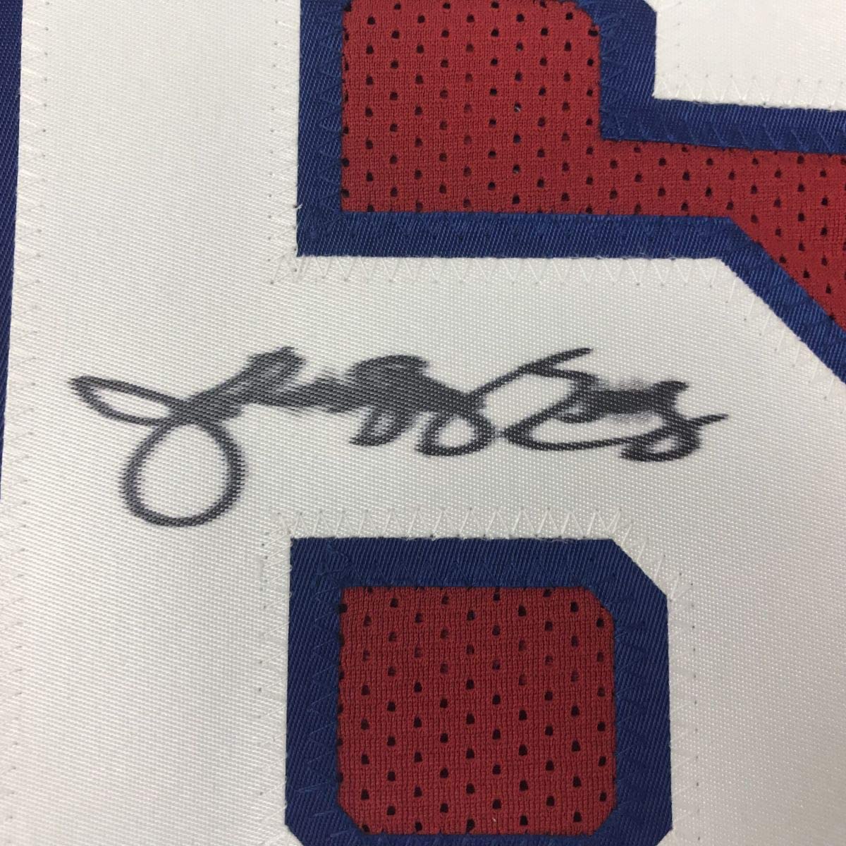 Autographed/Signed Julius Erving Dr. J Philadelphia Red Basketball Jersey Beckett BAS COA