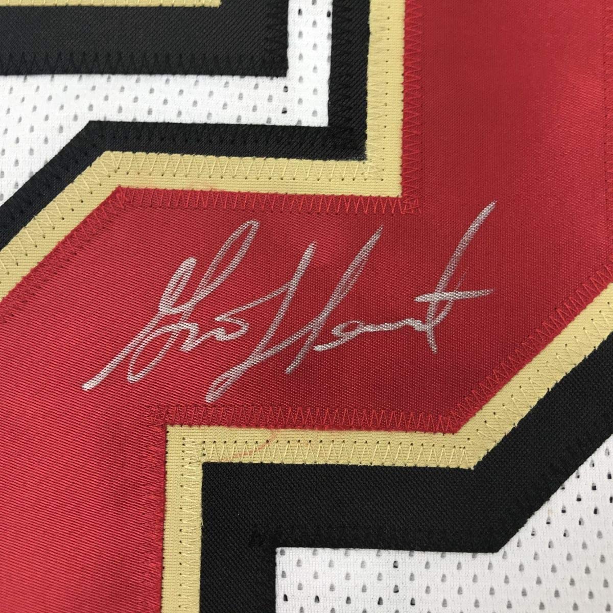 Autographed/Signed Garrison Hearst San Francisco Split Football Jersey PSA/DNA COA