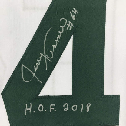 Autographed/Signed Jerry Kramer HOF 2018 Green Bay White Football Jersey JSA COA