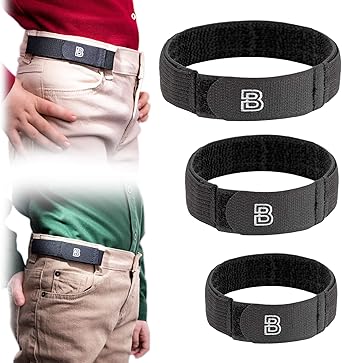 BeltBro For Kids No Buckle Elastic Belt äóî 3 Pack (S, M, L) äóî Fits 1 Inch Belt Loops, Comfortable and Easy To Use