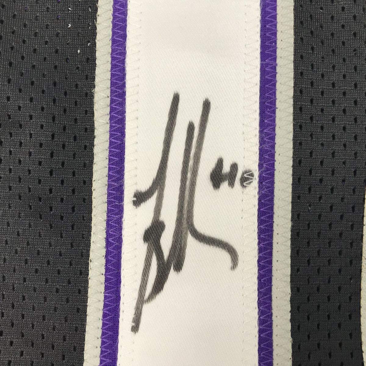 Autographed/Signed Mike Bibby Sacramento Black Basketball Jersey PSA/DNA COA