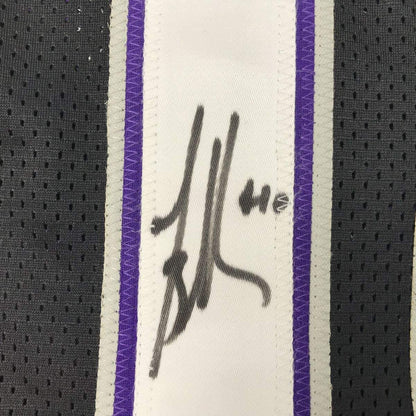 Autographed/Signed Mike Bibby Sacramento Black Basketball Jersey PSA/DNA COA