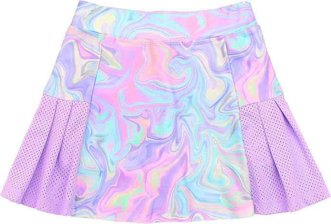 JESKIDS Girls' Tennis Golf Skirts with Shorts Pickleball Athletic Pleated Skort 6~13T