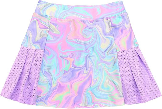 JESKIDS Girls' Tennis Golf Skirts with Shorts Pickleball Athletic Pleated Skort 6~13T