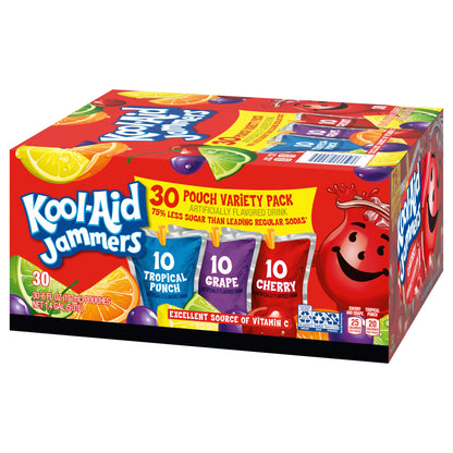 Kool-Aid Jammers Variety Pack - Flavored Drink Pouches (30 Count, 6 oz Each)