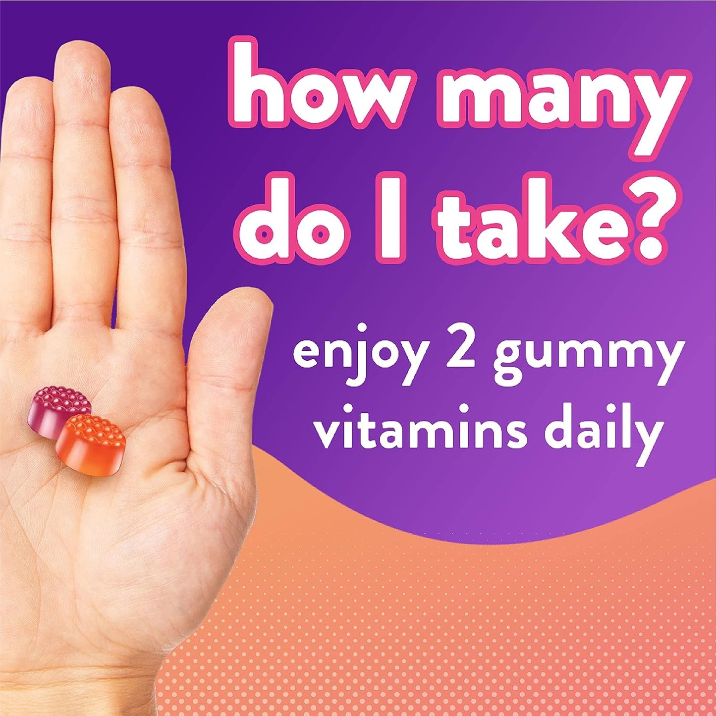 Vitafusion Vitamin D3 Gummy Vitamins for Bone and Immune System Support, Peach, Blackberry and Strawberry Flavored, 50 mcg Vitamin D, America’s Number 1 Gummy Vitamin Brand, 75 Day Supply, 150 Count