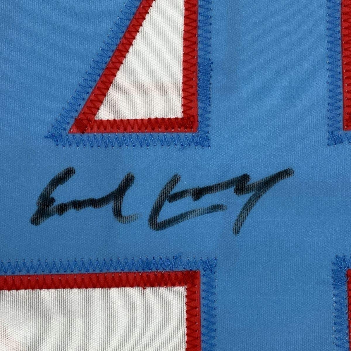 Autographed/Signed Earl Campbell Houston White Football Jersey Beckett BAS COA