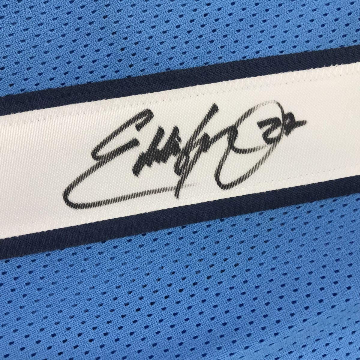Autographed/Signed Eddie George Tennessee Powder Blue Football Jersey Beckett BAS COA
