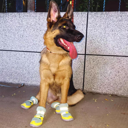 Breathable Dog Shoes with Anti-Slip Sole & Reflective Straps