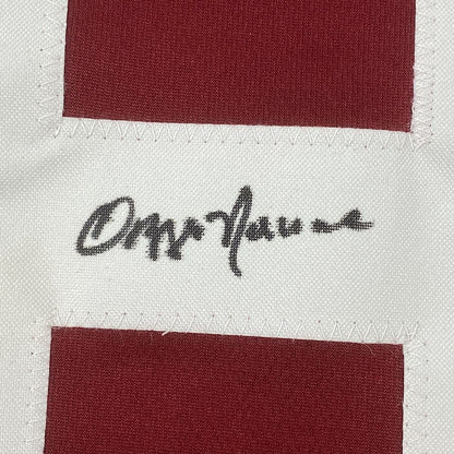 Framed Autographed/Signed Ozzie Newsome 35x39 Alabama Red College Football Jersey JSA COA
