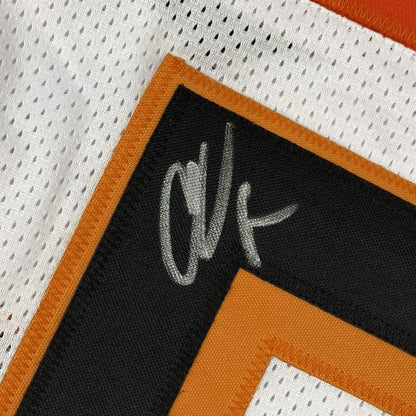 Autographed/Signed Chad Ochocinco (Johnson) Cincinnati White Football Jersey JSA COA