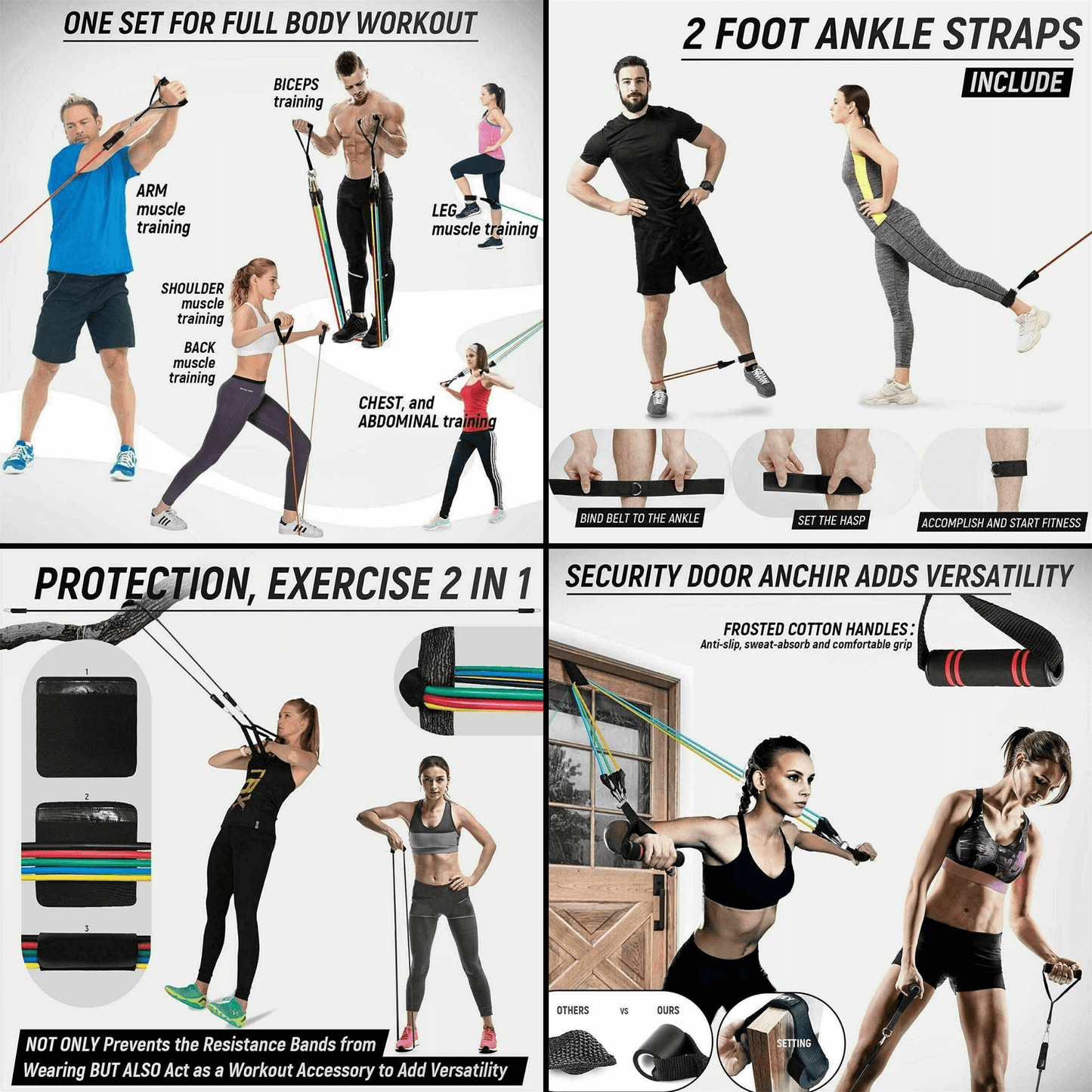JupiterGear Intey 13-Pcs Resistance Band Home Workout Set