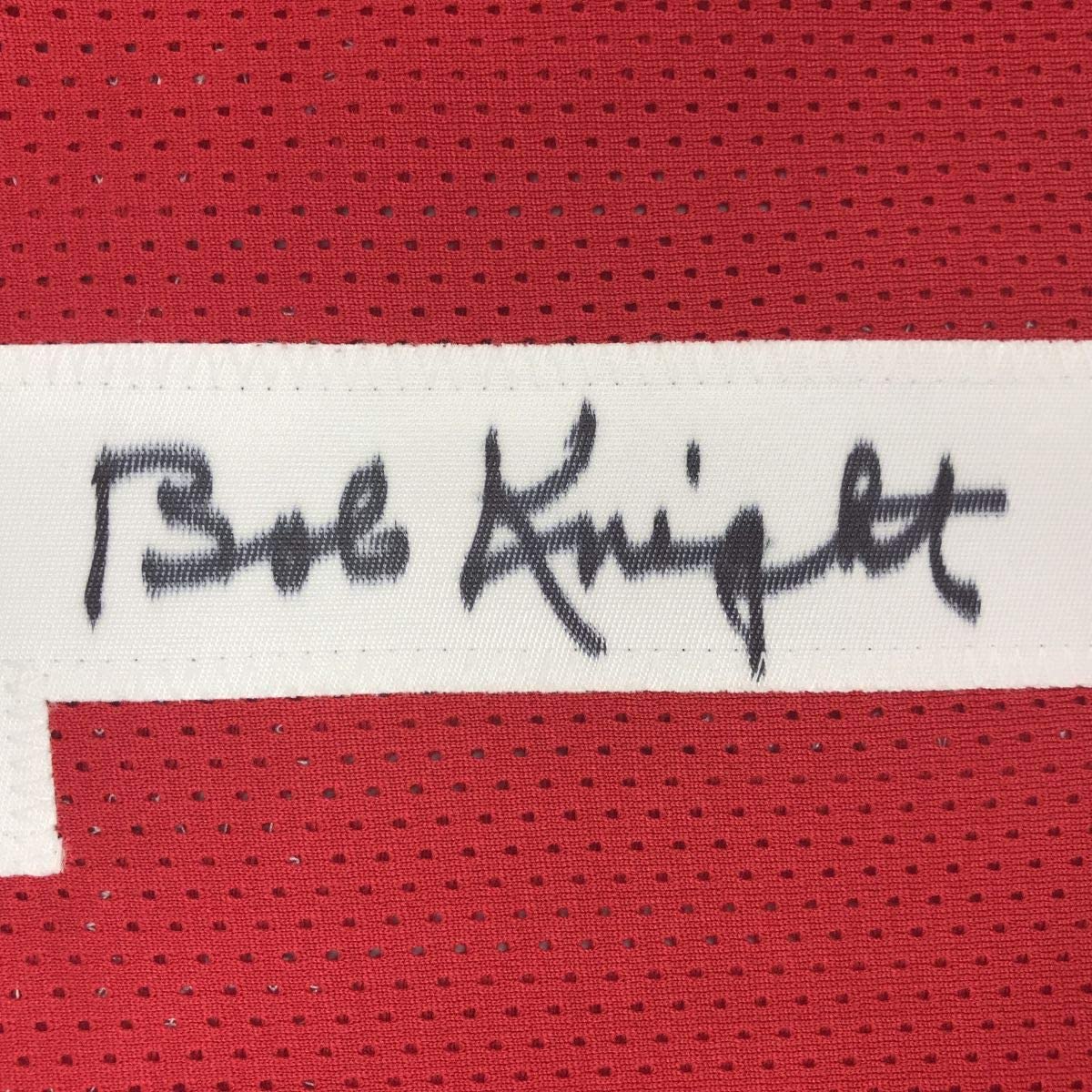 Autographed/Signed Bobby Bob Knight The General Indiana Hoosiers Red Basketball Jersey JSA COA