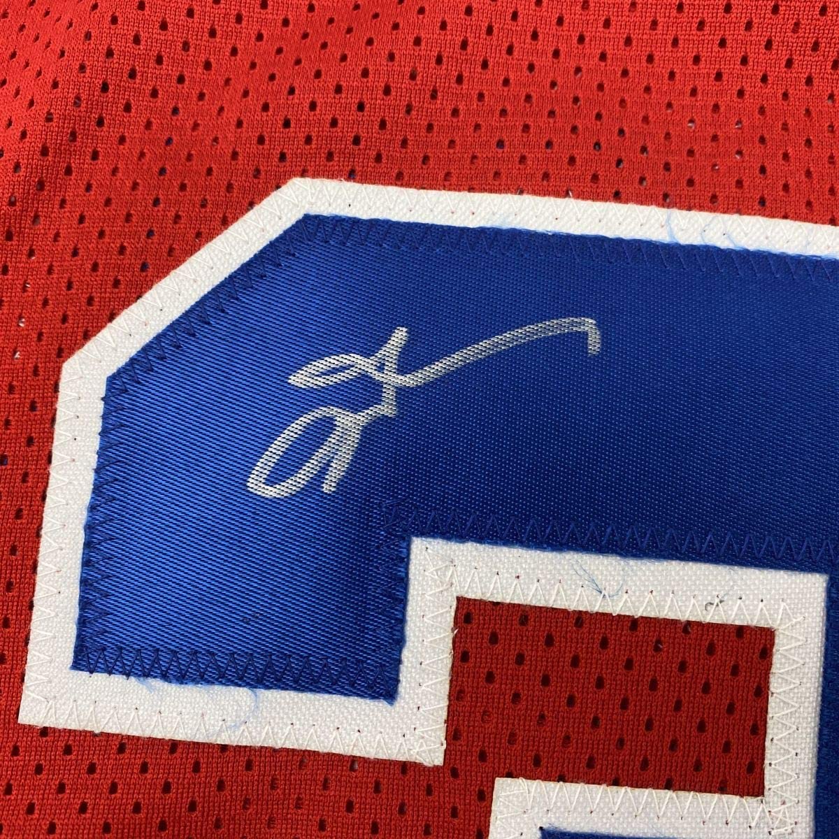 Autographed/Signed Allen Iverson Syracuse Nationals Nats Red Basketball Jersey PSA/DNA COA