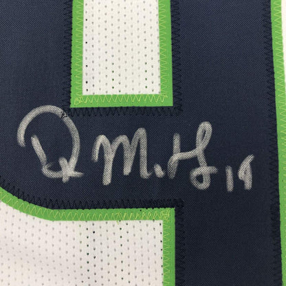 Autographed/Signed DK D.K. Metcalf Seattle White Football Jersey JSA COA