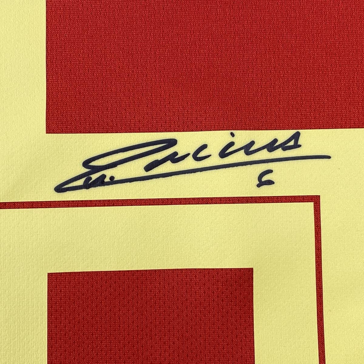 Autographed/Signed Andres Iniesta Spain Red World Cup Soccer Futbol Jersey Beckett BAS COA