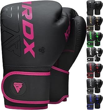 RDX Boxing Gloves, Pro Training Sparring, Maya Hide Leather, Muay Thai MMA Kickboxing, Men Women Adult, Heavy Punching Bag Focus Mitts Pads Workout, Ventilated Palm, Multi Layered, 8 10 12 14 16 18 Oz