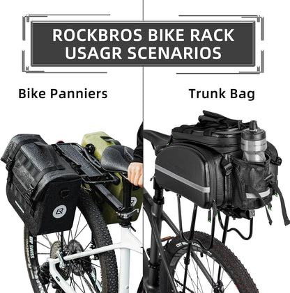 ROCKBROS Rear Bike Bicycle Cargo Rack Aluminum Alloy 115 lbs Capacity Black