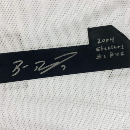 Autographed/Signed Ben Roethlisberger #1 Pittsburgh White Football Jersey Steiner Sports COA Holo Only