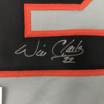 Autographed/Signed Will Clark San Francisco Grey Baseball Jersey JSA COA