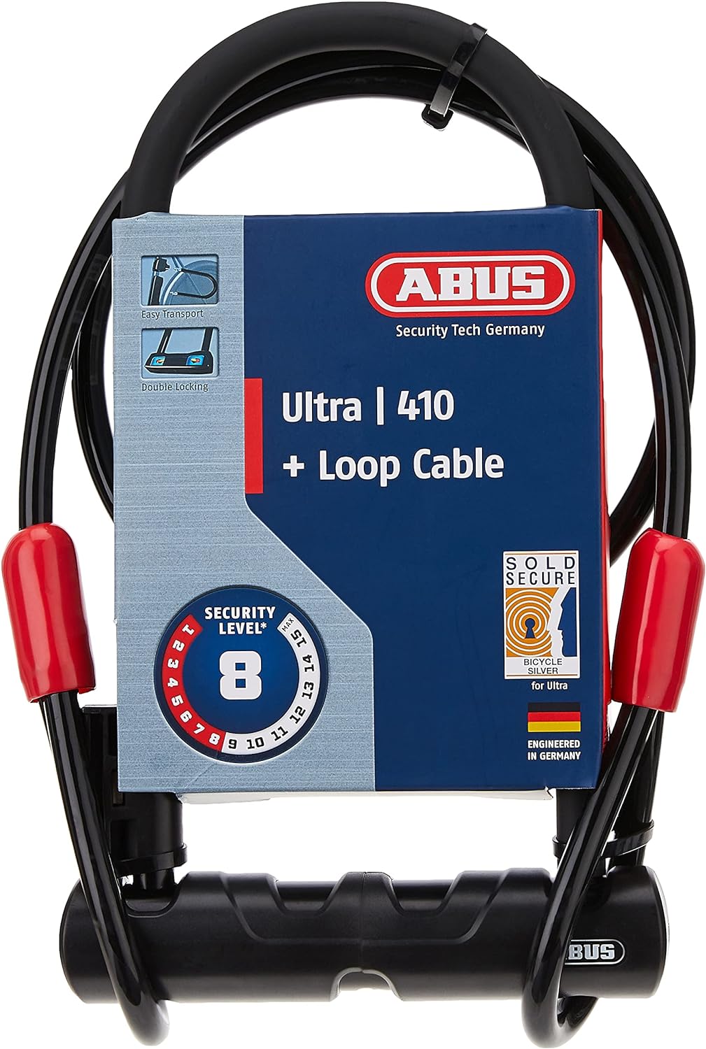 ABUS U-Lock-ULTRA 410/170HB230 BK SH34+COBRA 10/120 (9″) (81060)