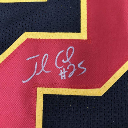 Autographed/Signed Jamaal Charles Kansas City Black Football Jersey JSA COA