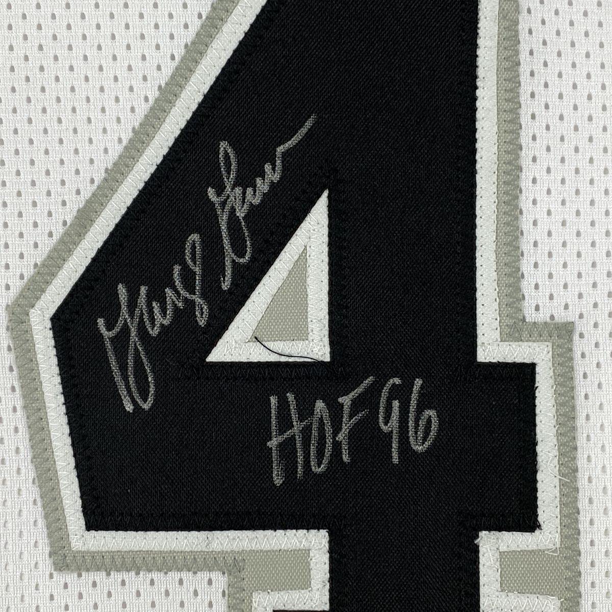 Autographed/Signed George Gervin HOF 96 San Antonio White Basketball Jersey JSA COA