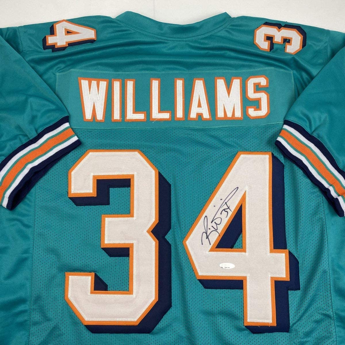 Autographed/Signed Ricky Williams Miami Teal Football Jersey Tristar COA Holo