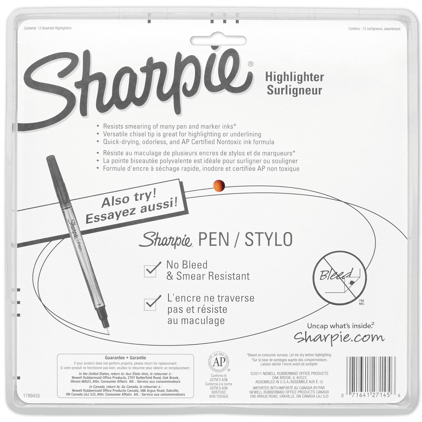 Sharpie Pocket Style Highlighters, Chisel Tip, Assorted Fluorescent, 12 Count
