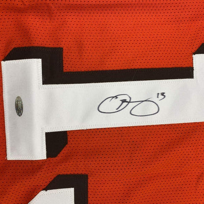 Autographed/Signed Odell Beckham Jr. Cleveland Orange Football Jersey Steiner Sports COA Hologram Only