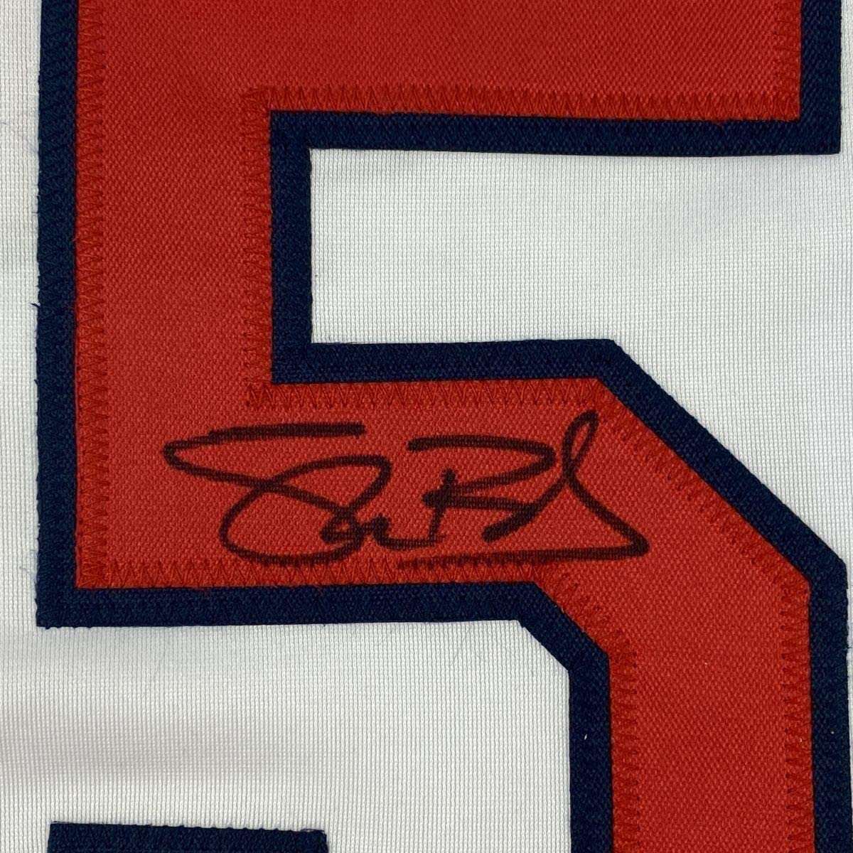 Framed Autographed/Signed Shane Bieber 35x39 Cleveland White Baseball Jersey JSA COA