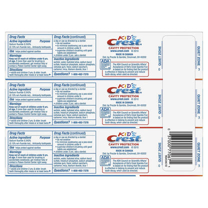 3-Pack of Crest Kids' Cavity Protection Toothpaste, Sparkle Fun, 4.6 Oz ea tube