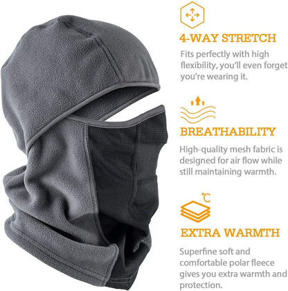 AstroAI Balaclava Ski Mask 2 Pack Winter Fleece Thermal Face Mask Cover for Men Women Warmer Windproof Breathable, Cold Weather Gear for Skiing, Outdoor Work, Riding Motorcycle & Snowboarding, Black