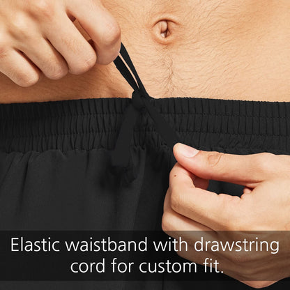BALEAF Men's 5" Running Athletic Shorts Zipper Pocket for Workout Gym Sports Black Size M