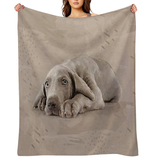 Weimaraner Puppy Throw Blanket
