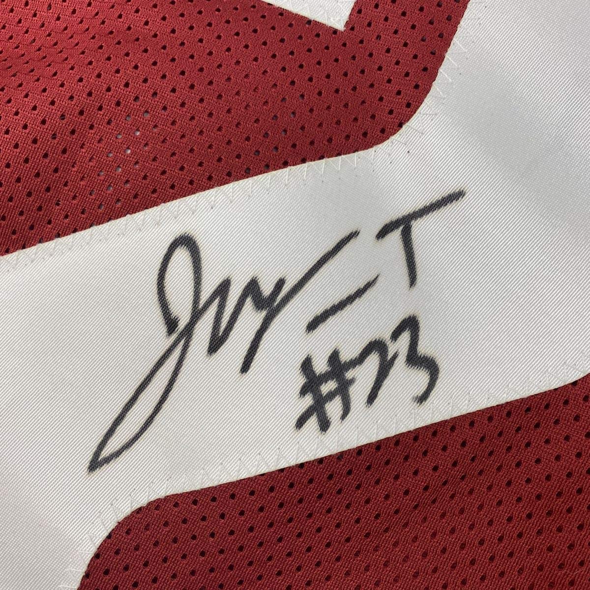Autographed/Signed Jonathan Taylor Wisconsin Red College Football Jersey Beckett BAS COA