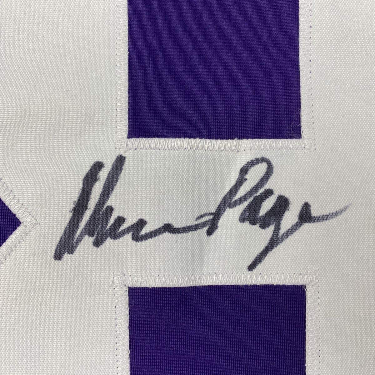 Autographed/Signed Alan Page Minnesota Purple Football Jersey JSA COA