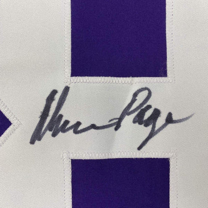 Autographed/Signed Alan Page Minnesota Purple Football Jersey JSA COA