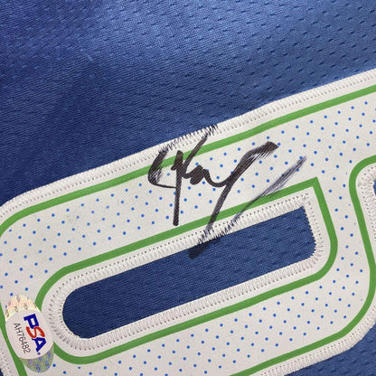 Autographed/Signed Kristaps Porzingis Dallas Blue Basketball Jersey PSA/DNA COA