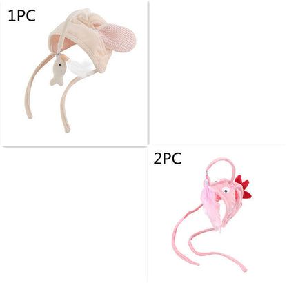 Cat Head Wearing Feather Stick